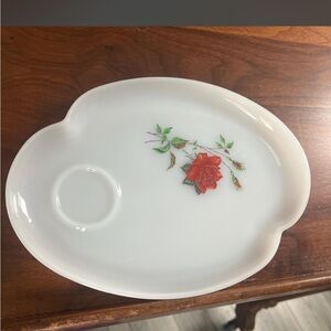 Vintage milk glass snack plate